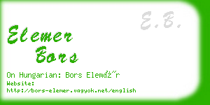 elemer bors business card